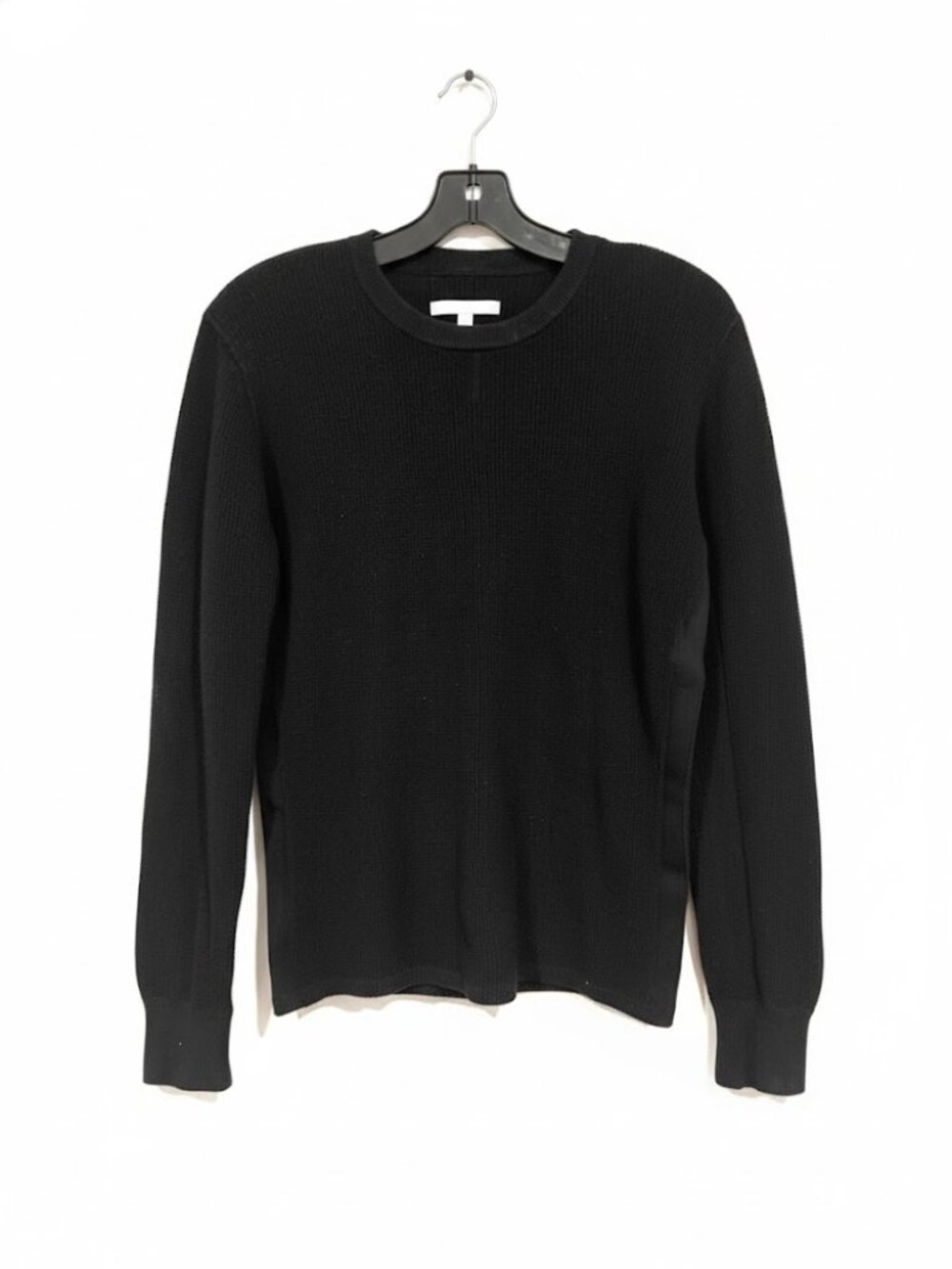 Ovadia & Sons Black Waffle Knit Pullover Sweater Long‎ Sleeve Crew Neck Designer